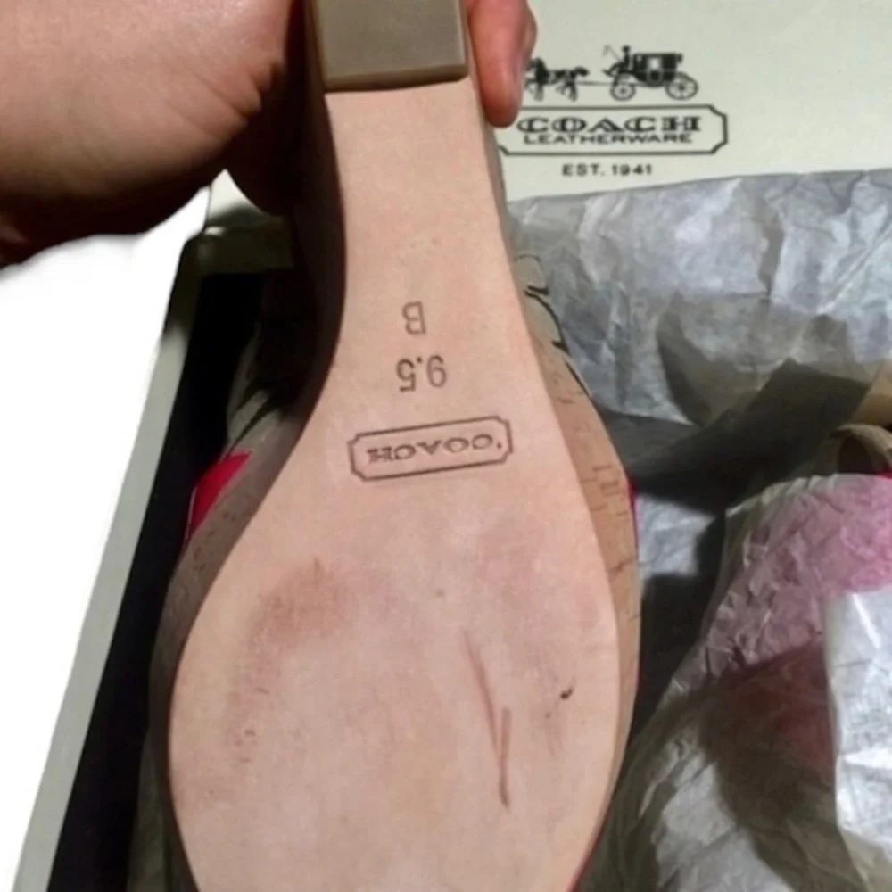 NWT Coach Platform Sandal Wedge Heels